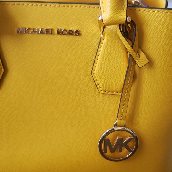 Michael Kors Saffiano Leather Fall Yellow Satchel - Picture 4 of 16